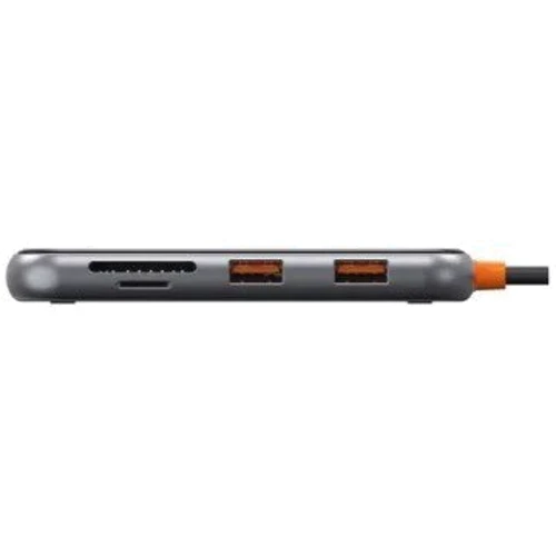 Адаптер WIWU Adapter Cyber 5in1 USB-C to 3xUSB3.0+SD/MicroSD Space Gray: Додаткові роз'єми USB OTG, SD+TF Card