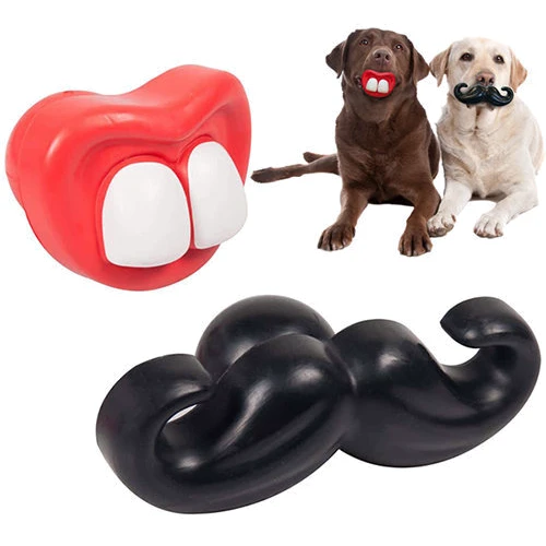 Іграшка Flamingo Toy Rubber Moustache / Mouth Вуса / Рот для собак, гума (54133)