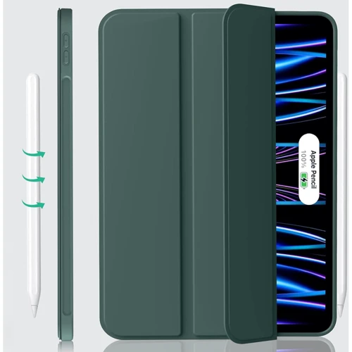 Аксесуар для iPad BeCover Tri Fold Soft TPU Silicone Dark Green для iPad Pro 11 M4 2024 (711746): Особливості Складывается в подставку, Надежная защита от царапин и загрязнений, Удобно держать в руке, Стильный внешний вид, Стильный дизайн, Приятен на ощупь