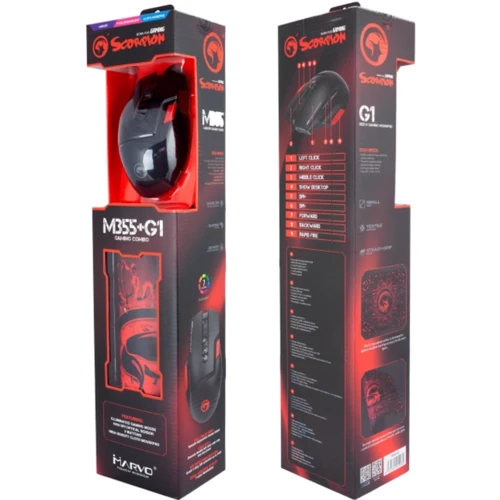 Мишка Marvo Combo M416+G1 Wired: Довжина кабелю 1.5 м