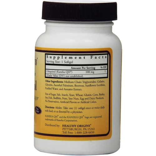 Healthy Origins Ubiquinol 100 mg Убіхінол 30 капсул: Тип Коензим