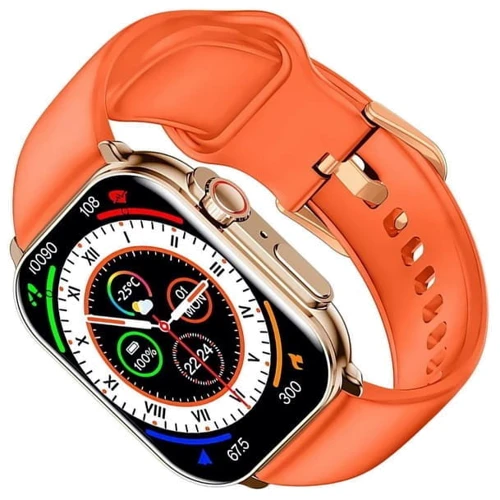 Смарт-годинник iMiki SF1 Gold Silicone Strap: Дисплей 2.01" Super AMOLED (410x502) / 2.5D High Hardened Glass