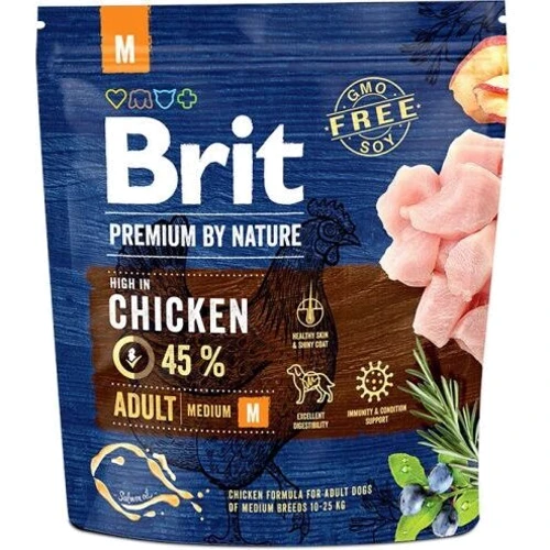 Сухой корм Brit Premium Dog Adult M для собак средних пород 1 кг (8595602526345)