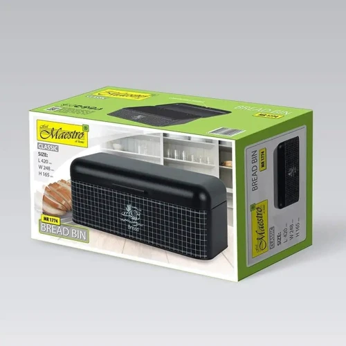 Хлібниця Maestro 42x24.8x16.5 см чорна (MR1774)
