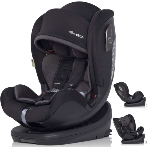 Автокресло EasyGo Convert izofix 0-36 9024-ECis-13 Iron, черный фото 10