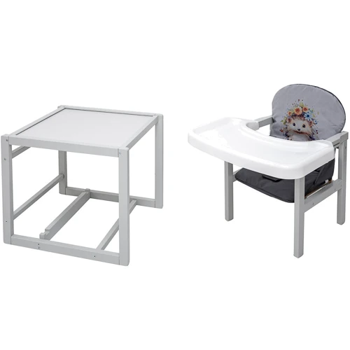 Стульчик-трансформер Babyroom Пеппи-250 серый серый / графит (ежик, цветы) (680975): Тип трансформер