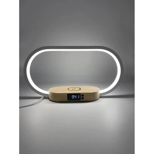 LED лампа VHG WR08 10Вт з бездротовою зарядкою сенсорна (White): Особливості Функция Power Bank, Функция часов