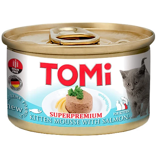 Консервы для котят TOMi For Kitten with Salmon мусс с лососем 85 г