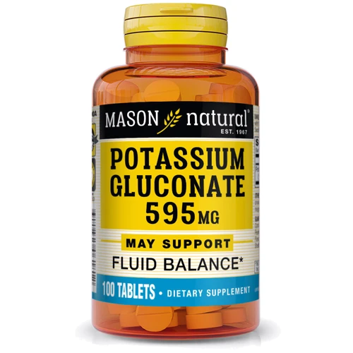 

Mason Natural Potassium Gluconate 595 mg Калий глюконат 100 таблеток