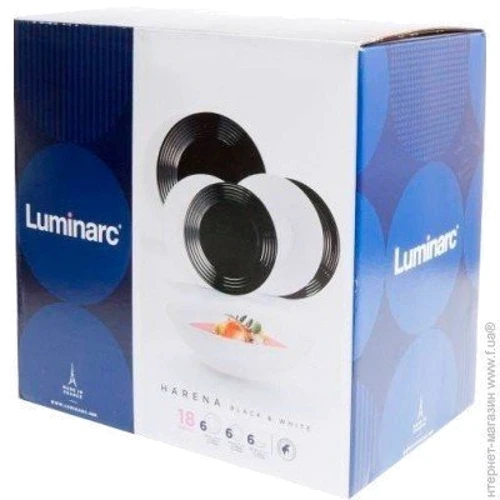 Столовый сервиз Luminarc Harena Black/White (N2231)			: Количество персон 6
