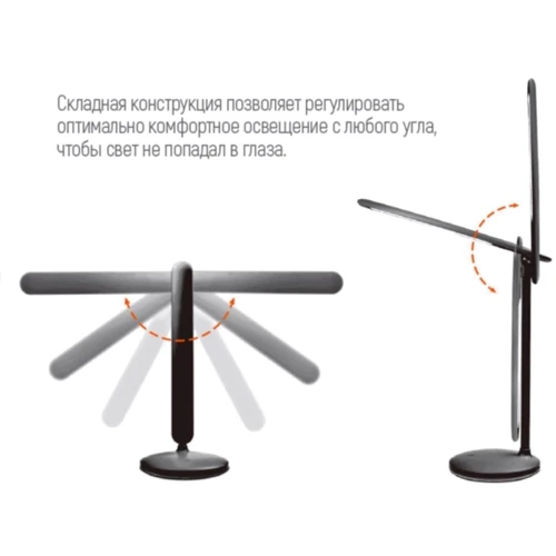 Настольная лампа ColorWay 4W with built-in battery 1800 mAh USB in/out 5V*1A black (CW-DL02B-B): Тип источника освещения Светодиодная лампа LED