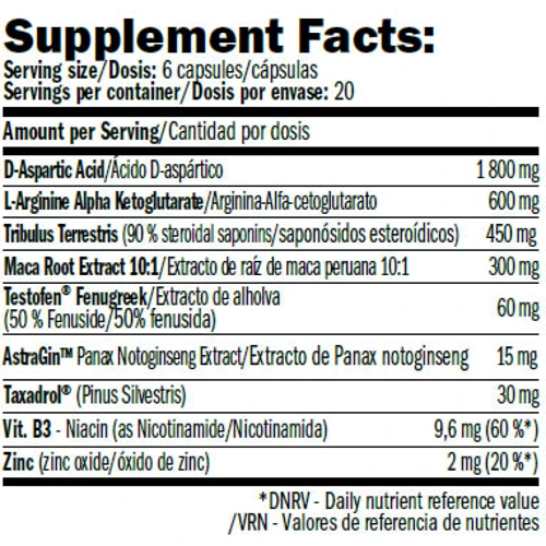 Бустер тестостерона Amix Performance TestoXT Booster 120 capsules/20 servings/ Unflavored: Форма выпуска капсулированные