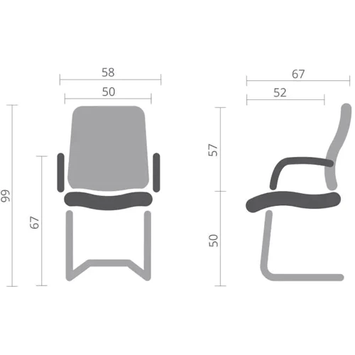 Крісло конференційне АКЛАС Візеу CF Бежевий (PU Beige) (00162293)