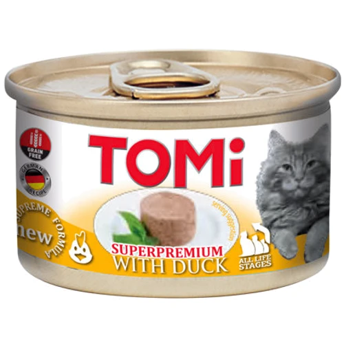 Консервы для котов TOMi Duck УТКА, мусс, 85 г