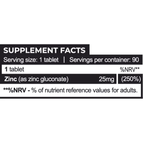 Progress Nutrition Zinc Gluconate Цинк 25 мг 90 таблеток: Форма випуску Таблетки