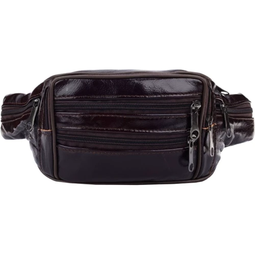 Мужская поясная сумка Borsa Leather коричневая (1t167m-brown)