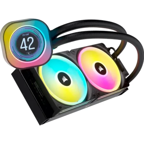 Кулер Corsair iCUE Link H100i LCD RGB Liquid CPU Cooler Black (CW-9061007-WW): Рівень шуму, dB 37