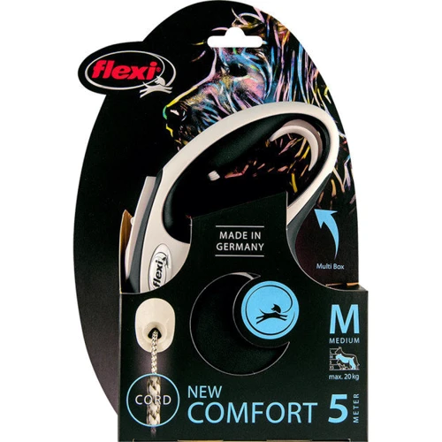 Поводок-рулетка Flexi New Comfort M до 20 кг 5 м черный (4000498042946): Тип шнура Трос