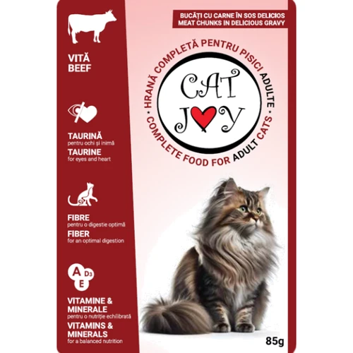 Влажный корм для котов Cat Joy с говядиной в ​​соусе 24х85 г (5949060224115): Тип Влажный корм