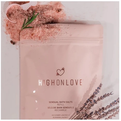 Рожева сіль для ванни з олією насіння каннабісу HighOnLove Sensual Bath Salt, 500 г