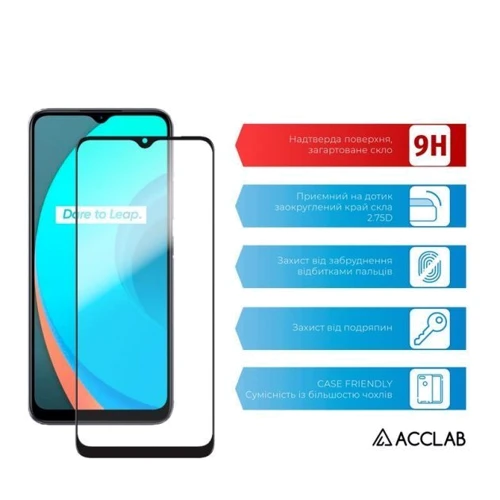 Аксесуар для смартфона ACCLAB Tempered Glass Full Glue Black для Realme С11 2021: Сумісність Realme С11 2021