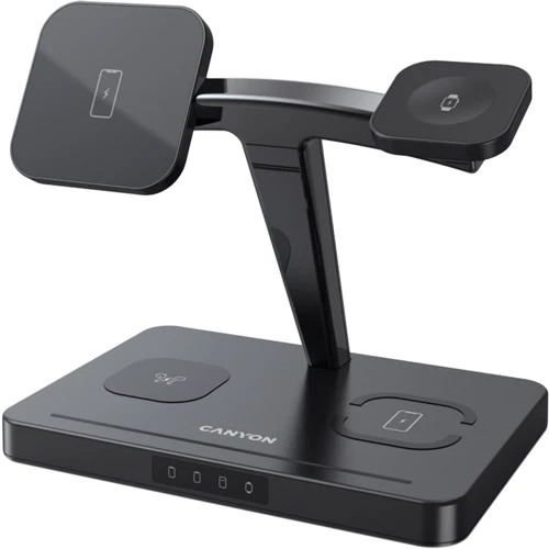 Зарядное устройство Canyon Dual Wireless Charger WS-404 4in1 36W Black (CNS-WCS404B) for iPhone 16 I 15 I 14 I 13 I 12 series, Apple Watch and Apple AirPods: Тип беспроводное