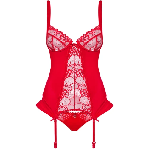 Комплект Obsessive Heartina corset, S/M