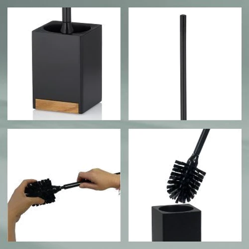 Єршик для унітазу KELA Cube чорний 45.5х9.5х9.5 см (23690)
