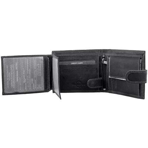 Чоловіче портмоне Buffalo Wild чорне (DNKN992L-B-MHU-black): Матеріал Натуральна шкіра