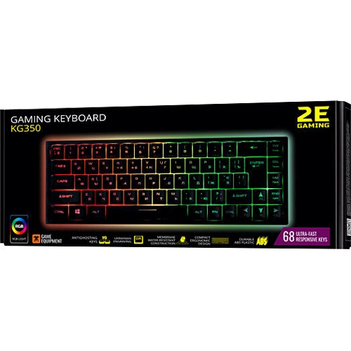 Клавиатура 2E KG350 RGB USB Black (2E-KG350UBK)