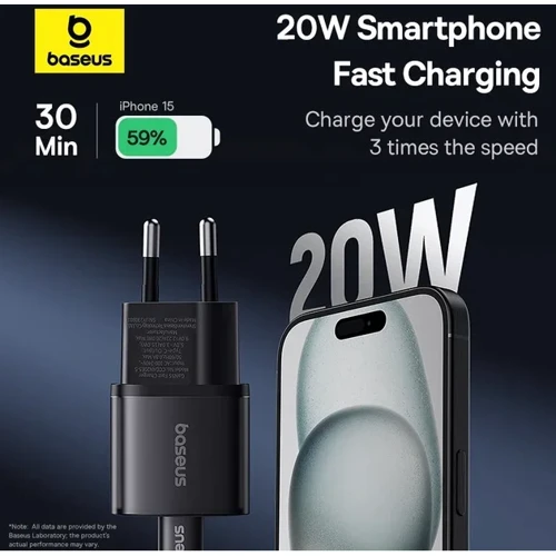 Зарядное устройство Baseus Wall Charger USB-C GaN 5S 20W Black (P10162503113-00) фото 8