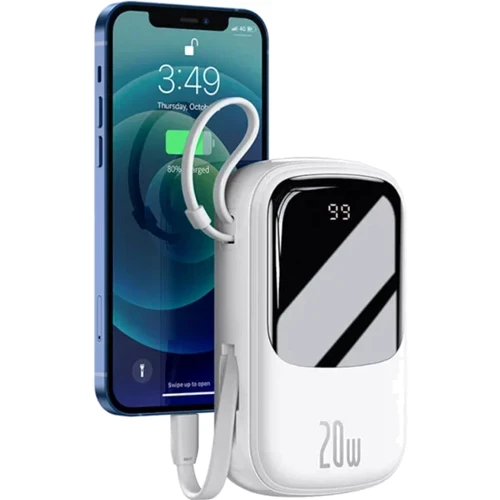 Зовнішній акумулятор Baseus Power Bank 20000mAh Qpow Display Lightning Quick Charging White (PPQD-H02): Вихідна напруга, В 12