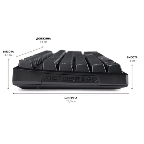 Клавіатура Motospeed CK107 Outemu Red RGB Black (mtk96mr): Тип клавіш механический