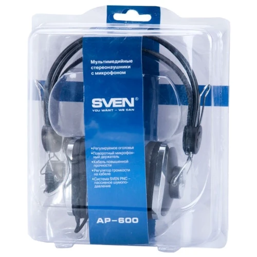 Наушники SVEN AP-600 Black: Сопротивление наушников (Ом) 32