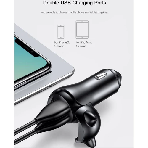 Зарядний пристрій Baseus USB Car Charger Adorkable 2xUSB 3A White (CCALL-DM01) фото 4