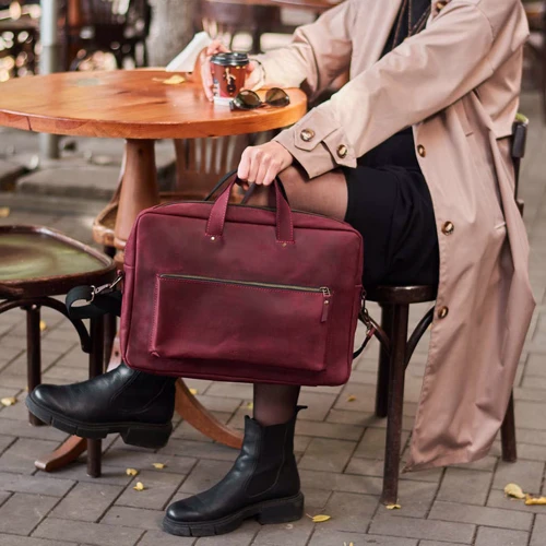 INCARNE Handmade Leather Laptop bag Biz Bordo for MacBook 13-14": Тип аксесуара сумка
