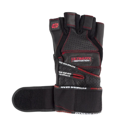 Перчатка для фитнеса Power System Ultimate Motivation PS-2810 Black Red Line XL (PS_2810_XL_Black/Red): Пальцы Короткие