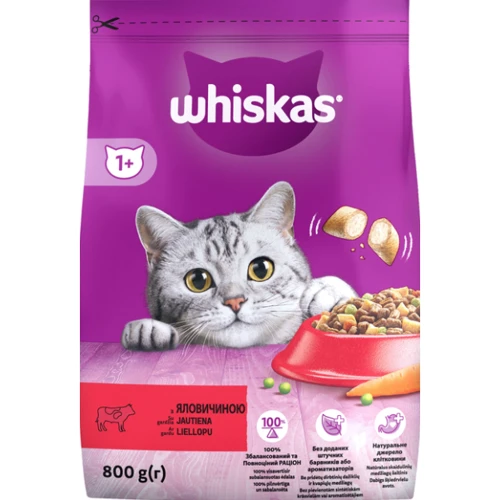 Сухой корм для кошек Whiskas с говядиной 800 г (5998749144145)