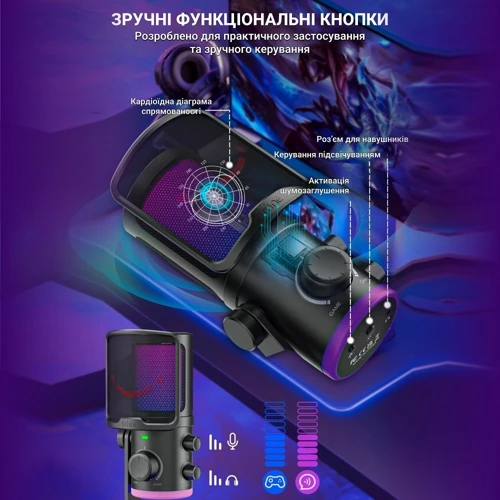 Конденсаторный USB микрофон Fifine TAM6 Black фото 12