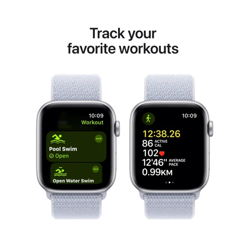 Apple Watch SE 2 2024 44mm GPS Silver Aluminum Case with Blue Cloud Sport Loop (MXET3QH/A) UA: Встроенная память 32 ГБ