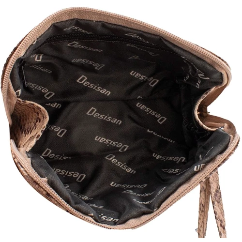 Женская косметичка Desisan бежевая (SHI1-411): Застежка Молния
