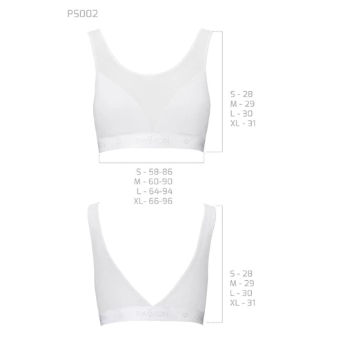 Топ с прозрачной вставкой Passion PS002 TOP white, size S