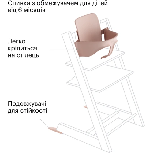 Спинка с ограничителем для стульчика Stokke Tripp Trapp Serene Pink (159326)
