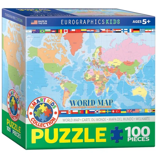 Пазл EuroGraphics "Карта Мира для детей", 100 элементов (8100-1271)