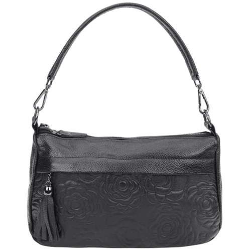 Жіноча сумка через плече Borsa Leather чорна (10t840-black)