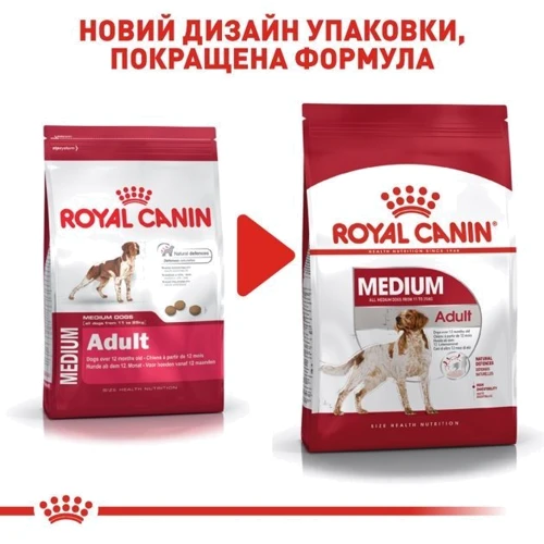 Сухой корм для собак Royal Canin Medium Adult средних пород 4 кг (3004040): Свойства Основное питание, Укрепление имунной системы, Забота о пищеварении, Забота о коже и шерсти