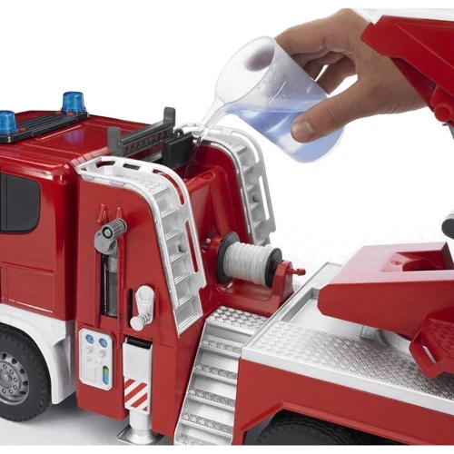 Большая пожарная машина SCANIA R-series с лестницей и водяной помпой, 1:16, Bruder (03590)