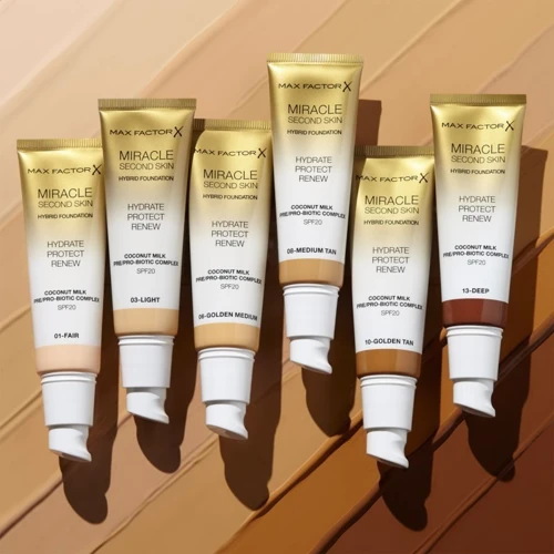 Max Factor Miracle Second Skin Hybrid Foundation №5 Medium SPF 20 Тональний крем 30ml: Призначення Защита от солнца, Увлажнение, Выравнивание