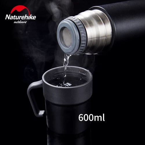 Термос Naturehike NH17S020-B 304 сталь черный 0.6 л (6927595724132): Объем, л 0.6