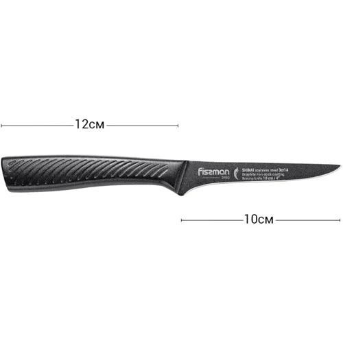Нож Fissman SHINAI graphite обвалочный 10 см (2490) фото 4